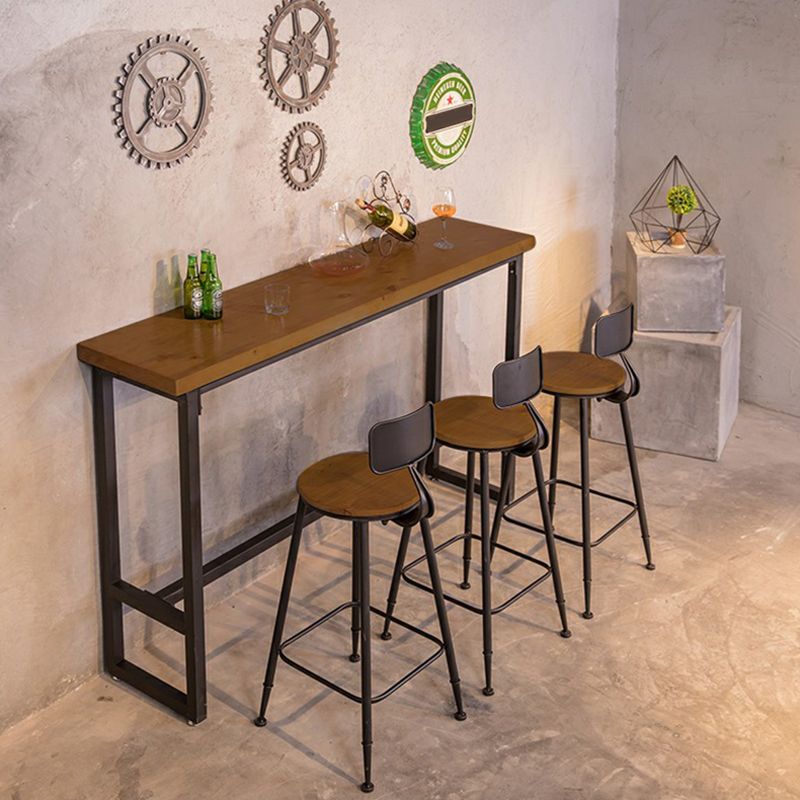 Tavolo da pranzo in legno in legno tavolo da barregle industriale con cavalletto per il negozio di tè al latte