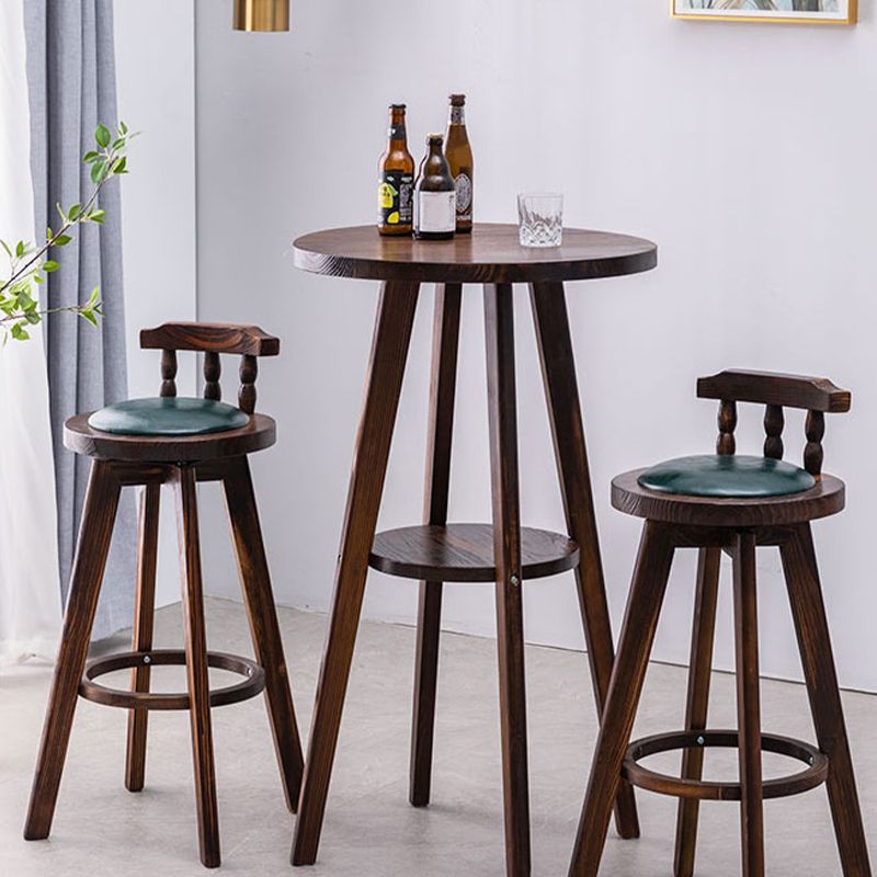 Eigentijdse ronde massief houten bar-eettafel voor thuisgebruik
