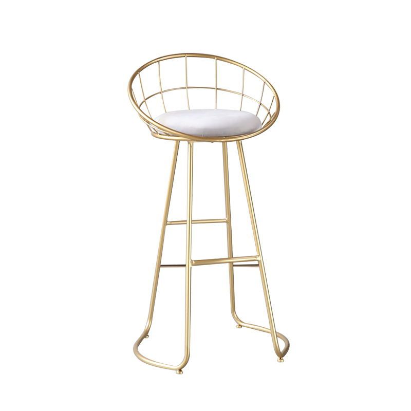 Contemporary Style Counter Stool Upholstered Bar Stool with Metal Base Clearhalo 'Bar Furniture' 'Bar Stools' 'bar_stools' 'furn' 'furn_bar_stools' 'Furniture' 'Kitchen & Dining Furniture' 1200x1200_2462c5c8-f3ae-4f47-8189-e11c4616075e