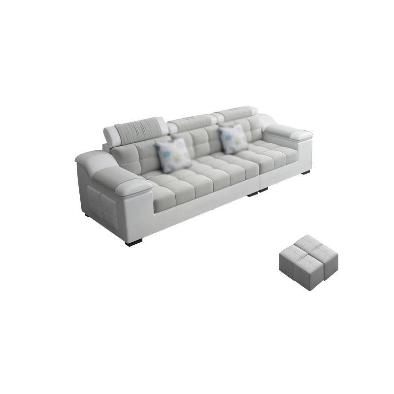 Contemporary Sofa Grey High Back Sloped Arms Sofa/Sectional for Living Room Clearhalo 'furn' 'furn_sectionals' 'Furniture' 'furniture_sectionals' 'Living Room Furniture' 'Sectionals' 1200x1200_24639a70-7406-4062-8b3d-904cb6366417