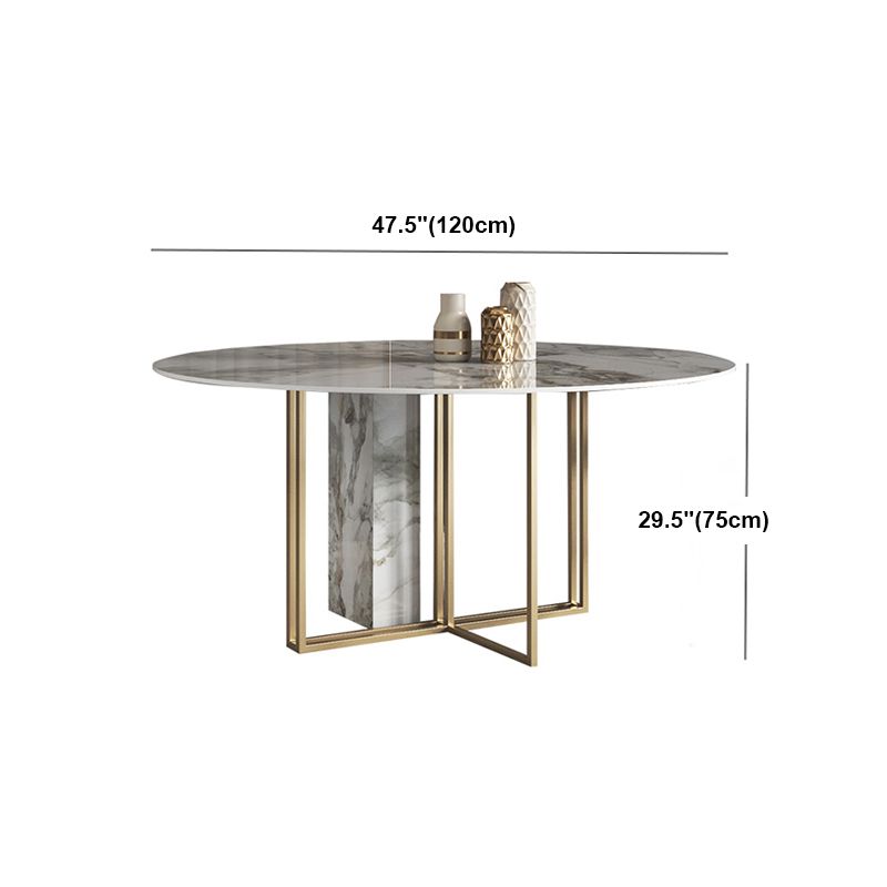 Glam 1/3/4/5/7 Pieces Dinette Set with Sintered Stone Top Round Dining Table Set Clearhalo 'Dining Room Sets' 'Dining Tables & Seating' 'dining_room_set' 'furn' 'furn_dining_room_set' 'Furniture' 'furniture_dining_room_set' 'Kitchen & Dining Furniture' 1200x1200_2463e2ac-ec0f-4054-afc4-710fefd66e02