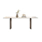 Mesa de comedor de lujo tradicional mesa de doble pedestal con base de acero