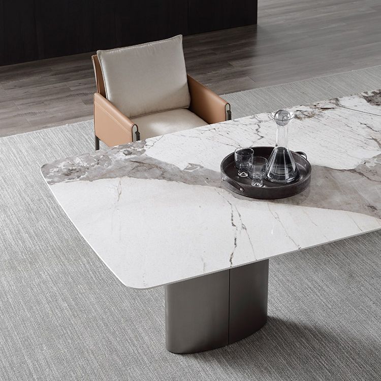 Metal Traditional Luxury Rectangle Indoor Table Sintered Stone Table for Dining Room and Kitchen Clearhalo ' dining_table' 'Dining Tables & Seating' 'Dining Tables' 'furn' 'furn_dining_table' 'Furniture' 'furniture_dining_table' 'Kitchen & Dining Furniture' 'kitchen&dining_furn' 'kitchen' 'kitchen_dining_table' 1200x1200_2466168b-cb05-4b8a-b449-61fc9764d90b