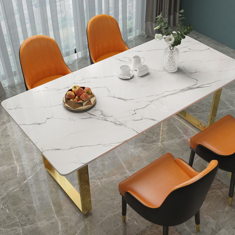 Marble Top Dining Table Modern Rectangle Dining Table with Sled Base Clearhalo 'Dining Tables & Seating' 'Dining Tables' 'dining_table' 'furn' 'furn_dining_table' 'Furniture' 'furniture_dining_table' 'Kitchen & Dining Furniture' 'kitchen' 'kitchen_dining_table' 1200x1200_24663297-de8f-4d7a-8026-5d169fd83f96