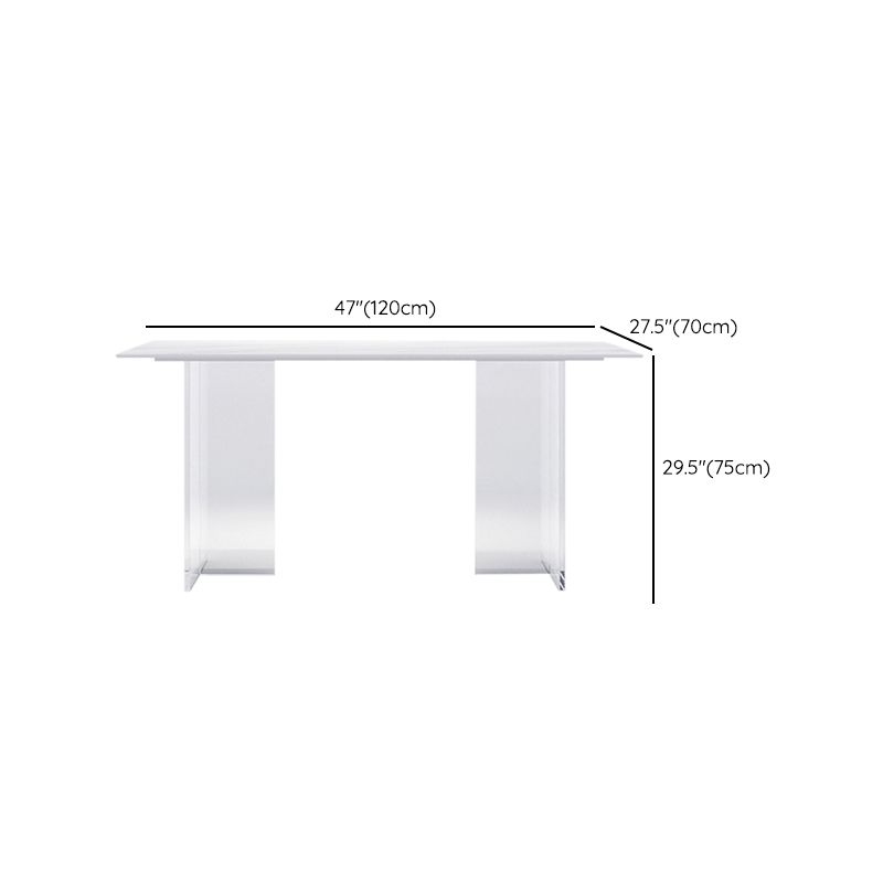 Modern 1/4/5/7 Pieces Dining Table Rectangle Stone Furniture in White Clearhalo 'Dining Room Sets' 'Dining Tables & Seating' 'dining_room_set' 'furn' 'furn_dining_room_set' 'Furniture' 'Kitchen & Dining Furniture' 1200x1200_24664354-adc6-432d-8892-64abf55a7512
