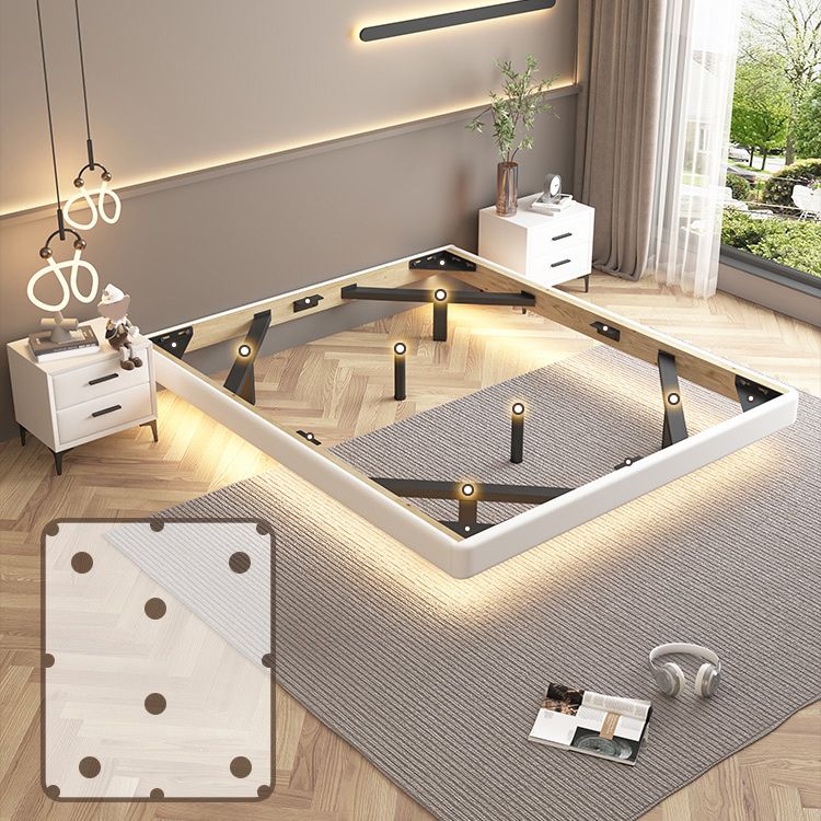 Piattaforma contemporanea legno legno e piattaforma imbottita con gambe metalliche