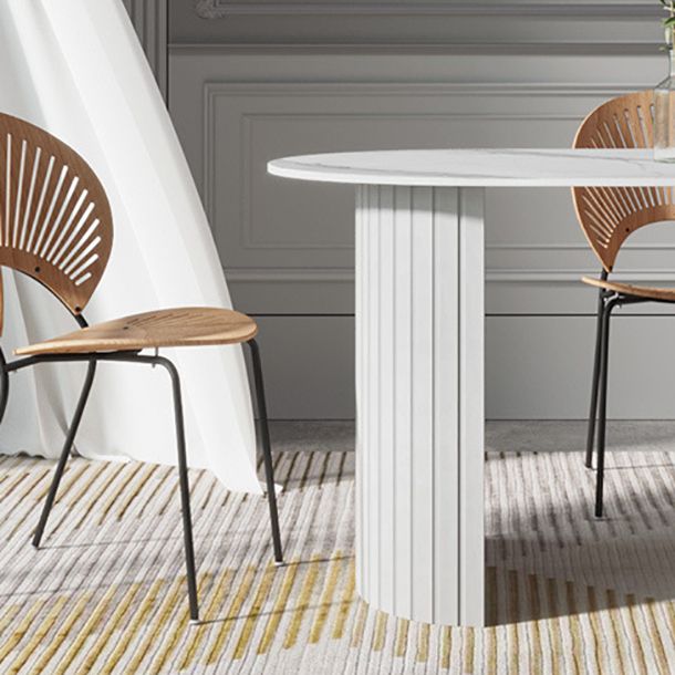 White Two Base Dining Table Modern White Stone Top Dining Table for Living Room Clearhalo 'Dining Tables & Seating' 'Dining Tables' 'dining_table' 'furn' 'furn_dining_table' 'Furniture' 'furniture_dining_table' 'Kitchen & Dining Furniture' 1200x1200_246a0344-3277-4413-b1ab-19b0d2d2652f