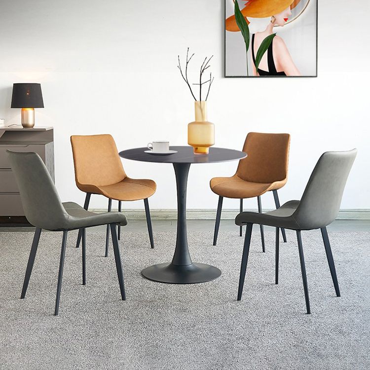 Round Dining Table Contemporary Style Stone Dining Site Table with Tulip Base Clearhalo 'Dining Tables & Seating' 'Dining Tables' 'dining_table' 'furn' 'furn_dining_table' 'Furniture' 'Kitchen & Dining Furniture' 1200x1200_246a48ad-9b41-4922-91d7-994041d1a049