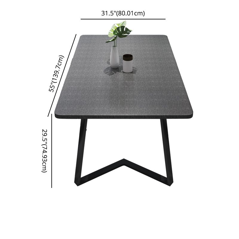 Modern Style Traditional Height Dining Set with Rectangle Shape Table and Black Double Pedestal Base Clearhalo 'Dining Room Sets' 'Dining Tables & Seating' 'dining_room_set' 'furn' 'furn_dining_room_set' 'Furniture' 'furniture_dining_room_set' 'Kitchen & Dining Furniture' 'kitchen&dining_furn' 'kitchen' 1200x1200_246b11b9-1dec-4bf2-9f6f-114be7b45c4b