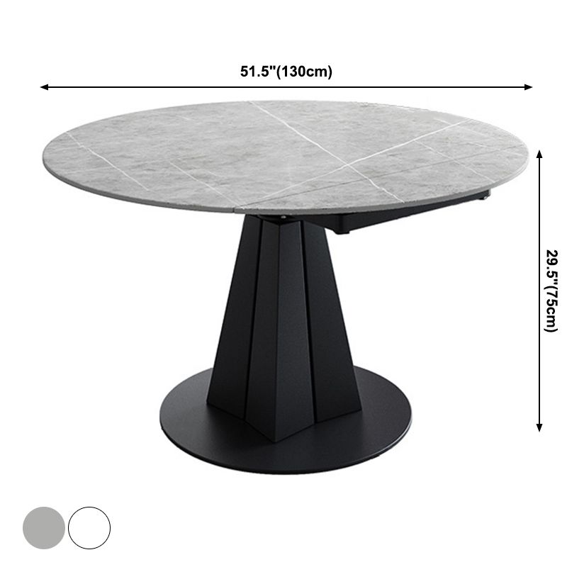 Modern Style Sintered Stone Dining Room Table Round Home Table with Metal Base Clearhalo ' dining_table' 'Dining Tables & Seating' 'Dining Tables' 'Furniture' 'furniture_dining_table' 'Kitchen & Dining Furniture' 'kitchen&dining_furn' 'kitchen' 'kitchen_dining_table' 1200x1200_246b4d98-c4e6-4feb-be47-fc178ad98d51