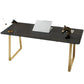 Glam 29.53-inch Tall Writing Desk 1-plank Stone Office Desk met slee-basis