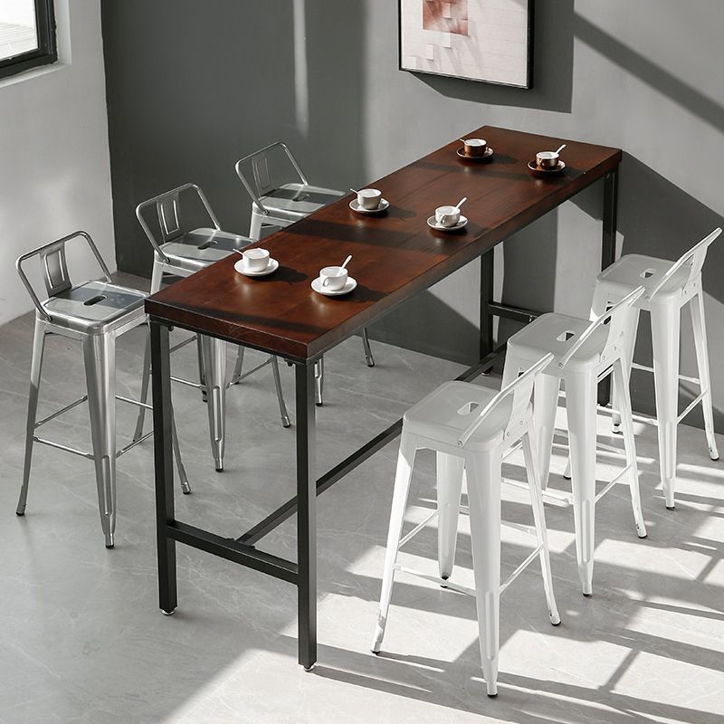 Industrial Footrest Iron Bar Stool Coffee Shop Square Counter Stools Clearhalo 'Bar Furniture' 'Bar Stools' 'bar_stools' 'Furniture' 'furniture_bar_stools' 'Kitchen & Dining Furniture' 1200x1200_246c8155-893c-446d-a70e-33d51ce60407