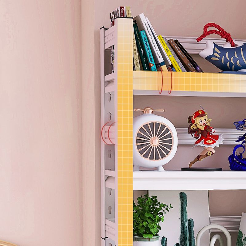 Contemporary Metal Etagere Bookshelf Open Back Home Bookcase