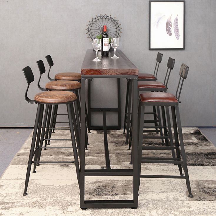 Industrial Rectangle Bar Counter Table Wooden Dining Table for Kitchen Clearhalo 'Bar Furniture' 'Bar Tables' 'bar_tables' 'furn' 'furn_bar_tables' 'Furniture' 'furniture_bar_tables' 'Kitchen & Dining Furniture' 1200x1200_246d96d5-3ded-451a-9ed3-0faa226e3f42