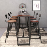 Industrial Rectangle Bar Counter Table Wooden Dining Table for Kitchen Clearhalo 'Bar Furniture' 'Bar Tables' 'bar_tables' 'furn' 'furn_bar_tables' 'Furniture' 'furniture_bar_tables' 'Kitchen & Dining Furniture' 1200x1200_246d96d5-3ded-451a-9ed3-0faa226e3f42