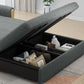 Da 30,7 "divano futon largo con archiviazione in lino pieghevole scandinavo