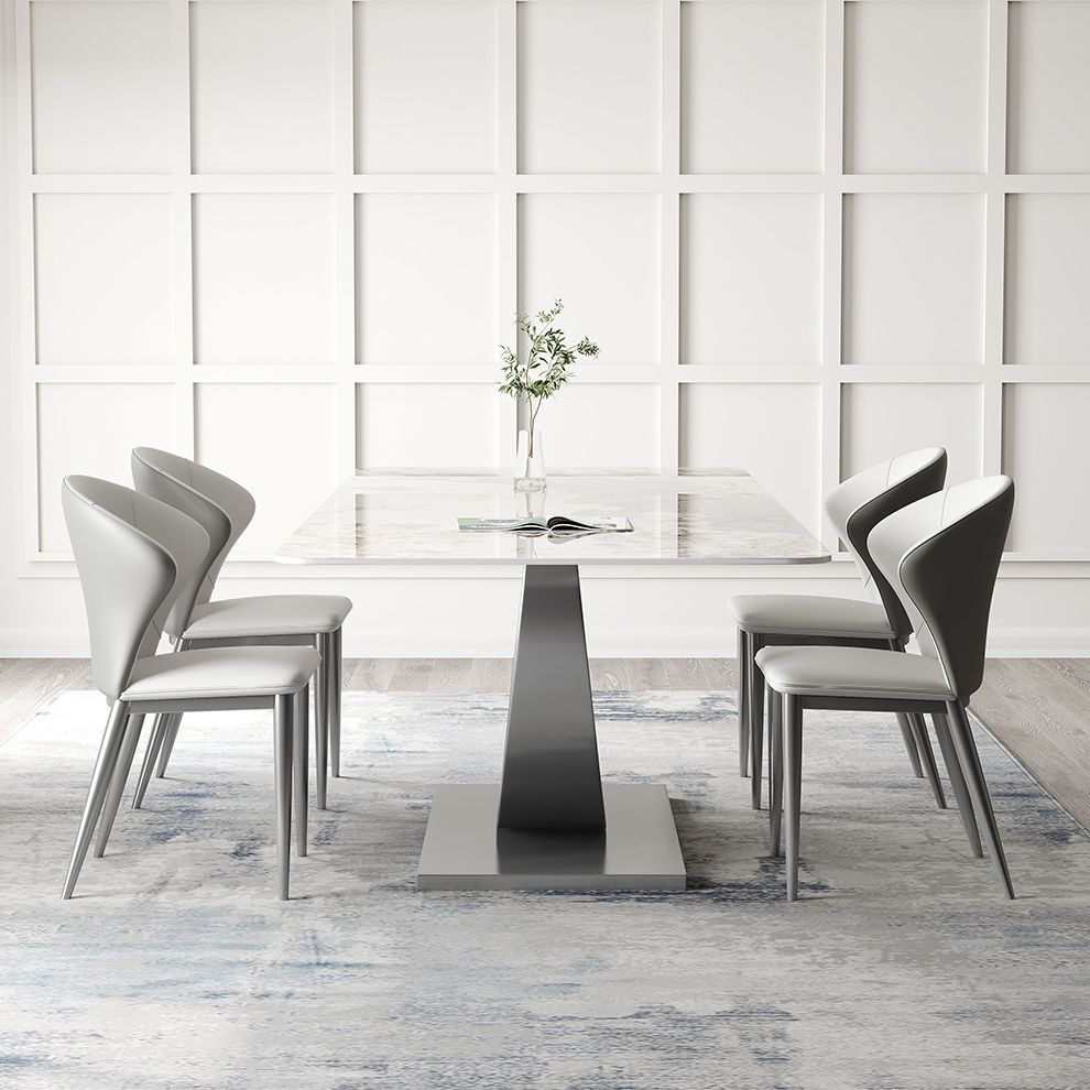 Contemporary Sintered Stone Table Set 1/3/4/5/7 Pieces Dining Set for Dining Areas Clearhalo 'Dining Room Sets' 'Dining Tables & Seating' 'dining_room_set' 'furn' 'furn_dining_room_set' 'Furniture' 'Kitchen & Dining Furniture' 1200x1200_2470f58d-e41f-4dfe-b75f-07b0f96255a3