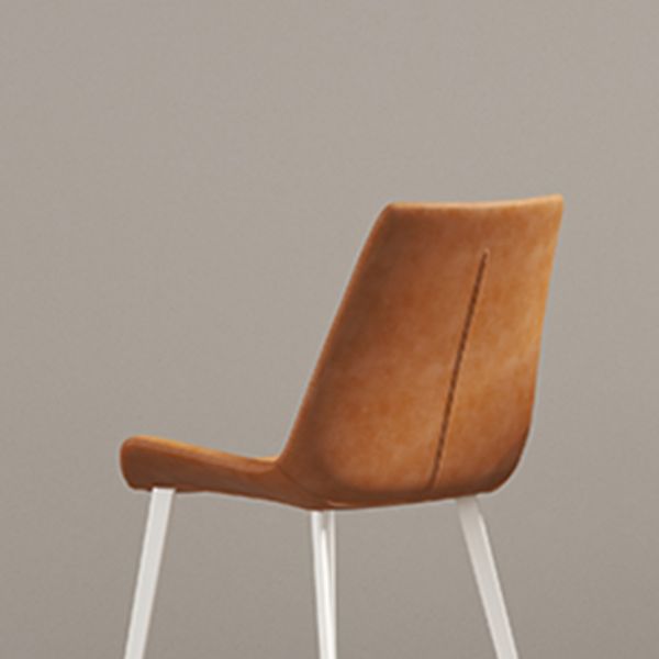 Gamba bianca sedia da pranzo imbottita contemporanea per la casa