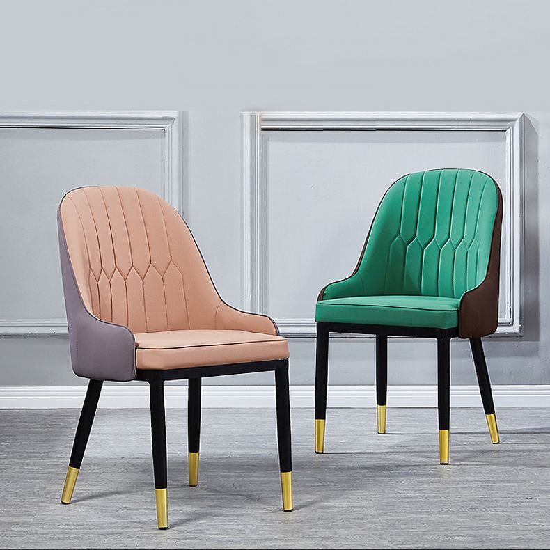 Scandinavian Indoor Armchair Metal Upholstered Parsons Back Dining Room Chair Clearhalo ' kitchen&dining_furn' 'Dining Chairs' 'Dining Tables & Seating' 'dining_chair' 'furn' 'furn_dining_chair' 'Furniture' 'furniture_dining_chair' 'Kitchen & Dining Furniture' 'kitchen' 1200x1200_2472779b-532b-49f3-b1b9-906785a24f03