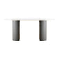 Oval Two-Color Dining Table Simplicity Double Pedestal Table for Dining Room Clearhalo ' dining_table' 'Dining Tables & Seating' 'Dining Tables' 'furn' 'furn_dining_table' 'Furniture' 'furniture_dining_table' 'Kitchen & Dining Furniture' 'kitchen&dining_furn' 'kitchen' 'kitchen_dining_table' 1200x1200_2472cfbc-6b47-4aa9-984c-e5d089bf4384