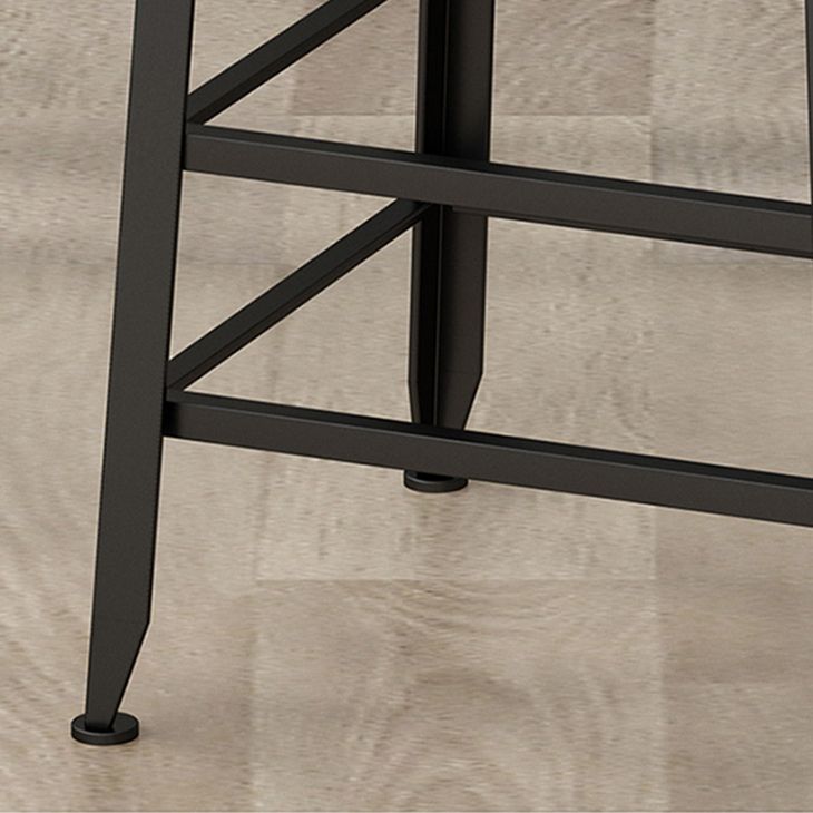 Armless Dining Stool Contemporary Bar Stool with Black Metal Base Clearhalo 'Bar Furniture' 'Bar Stools' 'bar_stools' 'furn' 'furn_bar_stools' 'Furniture' 'Kitchen & Dining Furniture' 1200x1200_2474360d-03d8-45a1-a813-2fb32dc20973