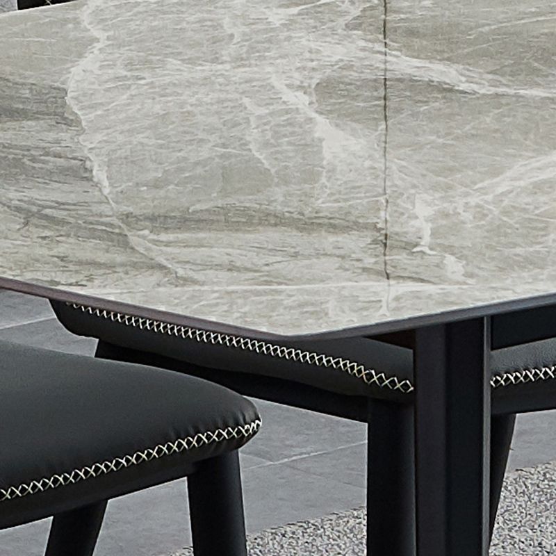 Ensemble de table à manger gris brillant 1/4/5/7 Pièces Dinette Contemporary Set pour la cuisine