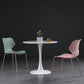 Modern Wing Back Side Chair Plastic Armless Dining Chair with Metal Base