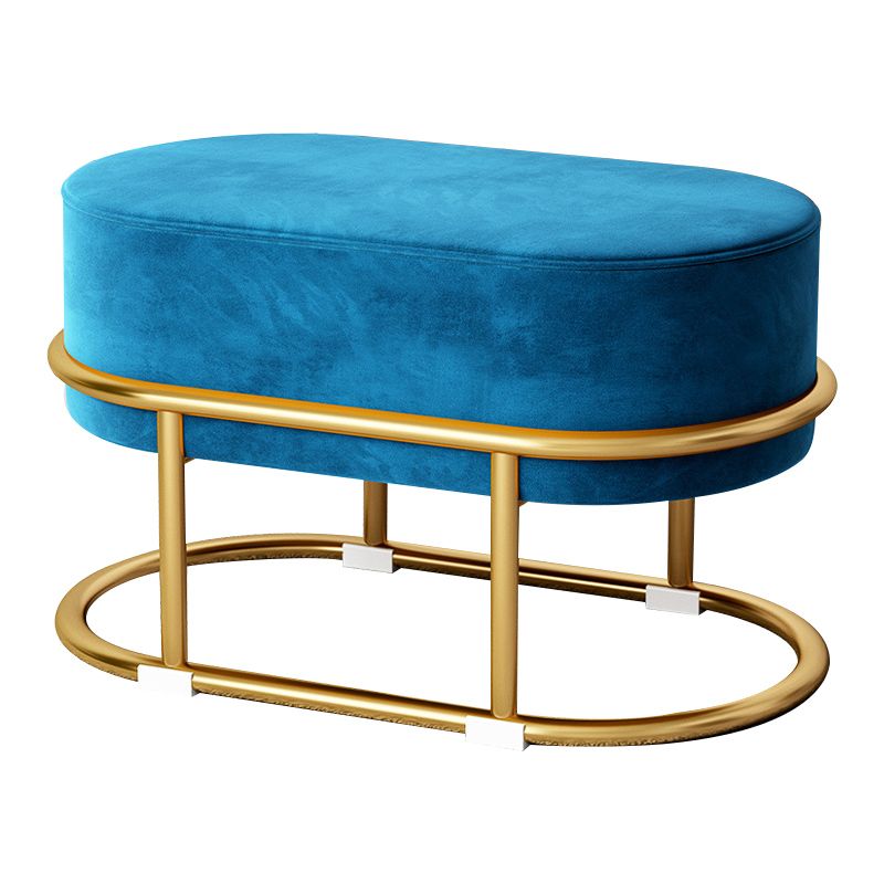 Glam Velvet Boucle Pouf Plain Oval Metal Frame Tear Resistant Ottoman Footrest Clearhalo 'furn' 'furn_ottomans_poufs' 'Furniture' 'Living Room Furniture' 'Ottomans & Poufs' 'ottomans_poufs' 1200x1200_2479bcbf-84e5-4cdd-b8d9-840e7116c72f