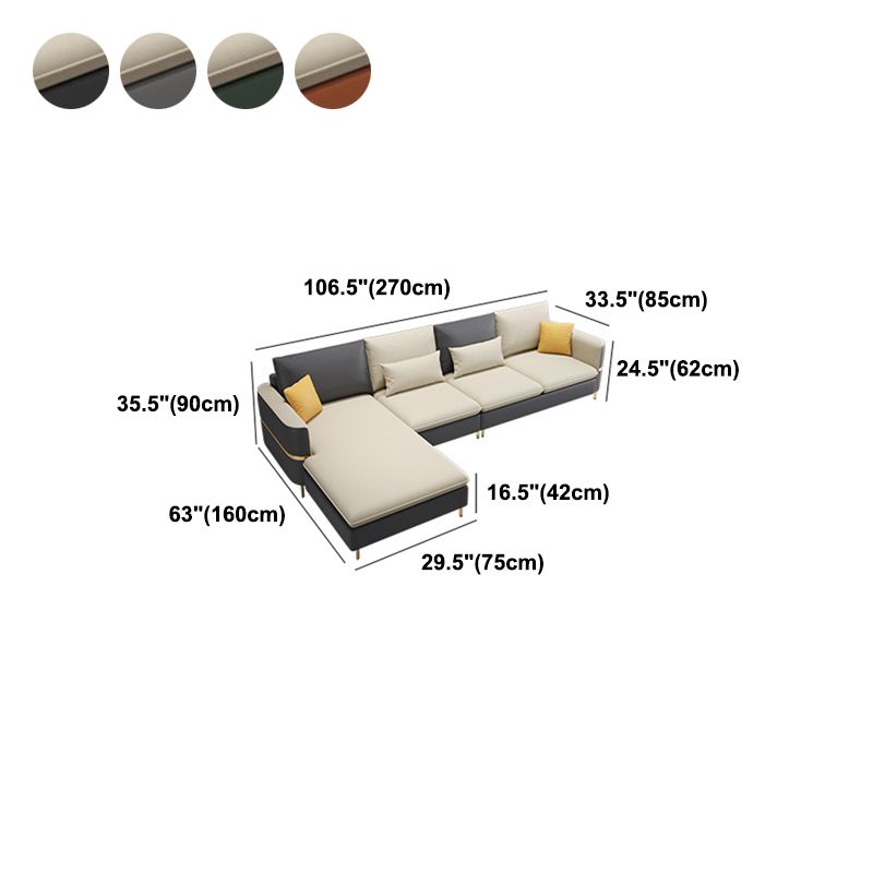 106.29 "L Faux Sectional Resingal Resistant Square Brass Sectional