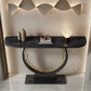 31.5" Tall Modern Console Table Stone Accent Table with Shelf
