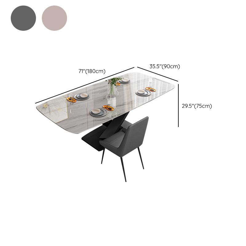 Dining Room Dinner Table Contemporary Dining Table with Pedestal Base Clearhalo 'Dining Tables & Seating' 'Dining Tables' 'dining_table' 'furn' 'furn_dining_table' 'Furniture' 'Kitchen & Dining Furniture' 1200x1200_247c088f-fa25-4ca1-8d48-7bb4fa76e163
