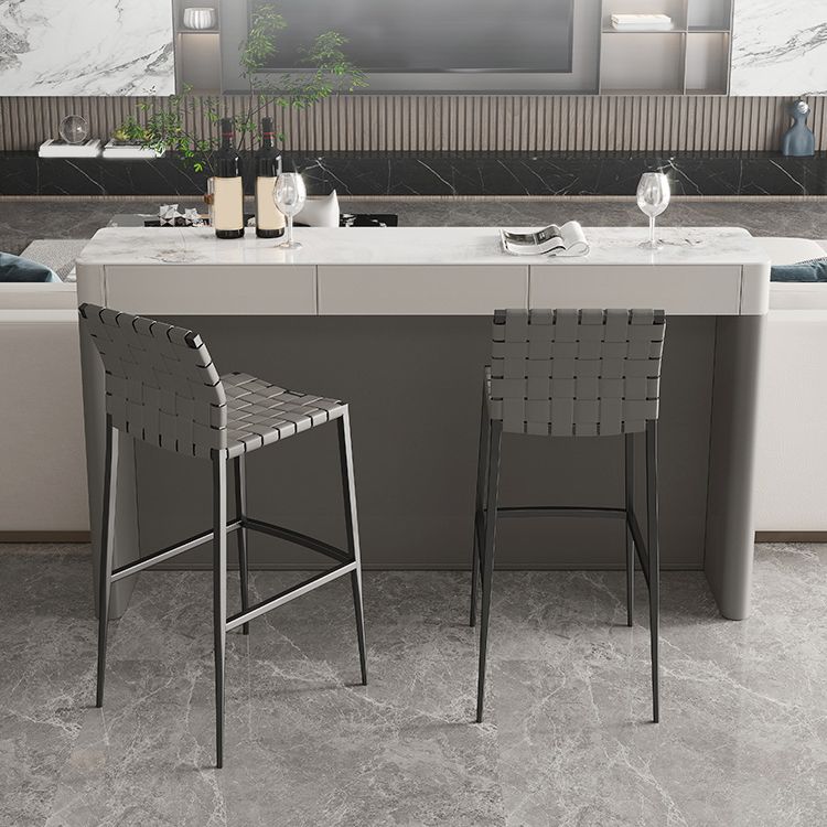 Modern Style Bistro Bar Table Rectangle Stone Top Bar Table for Living Room Clearhalo 'Bar Furniture' 'Bar Tables' 'bar_tables' 'furn' 'furn_bar_tables' 'Furniture' 'Kitchen & Dining Furniture' 1200x1200_247c6354-03cc-4d6e-b12c-b7366fd09937