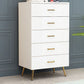 15.75 inch Wide Wood  Accent Chest with Drawers Metal Straight Legs