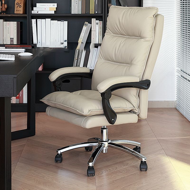 26" Wide Contemporary Managers Chair White Leather Executive Chair Clearhalo 'furn' 'furn_office_chair' 'Furniture' 'Office Chairs' 'Office Furniture' 'office_chair' 1200x1200_247cadce-2d80-4155-9d96-b2a65d12e391