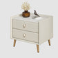 Stone Accent Table Nightstand Modern Nightstand with 2 Drawers