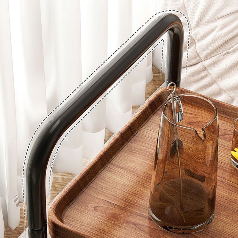 Contemporary Accent Side Table with Storage Wood and Metal End Table