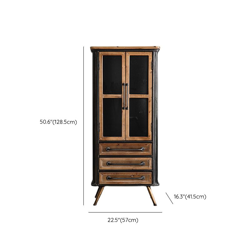 Black Metal Display Stand Glass Doors Traditional Curio Cabinet Clearhalo 'Display & China Cabinets' 'display_china_cabinets' 'furn' 'furn_display_china_cabinets' 'Furniture' 'Kitchen & Dining Furniture' 1200x1200_247d7fdf-097d-4687-8d41-ff75507d78a5