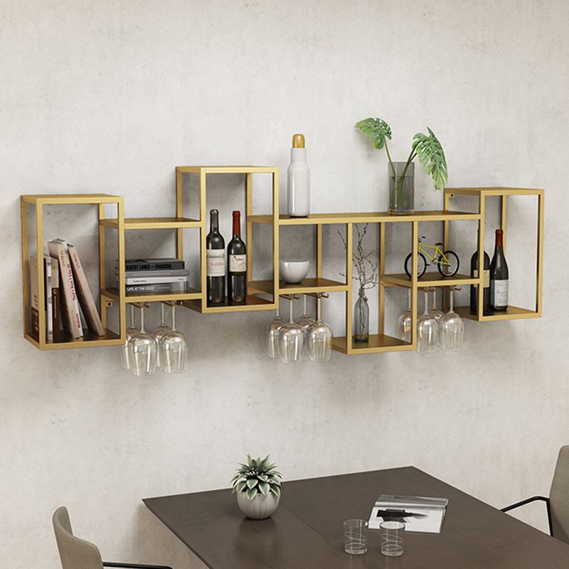 豪華なアイアンワインラックウォールマウントワイングラスステムウェアラックホルダー