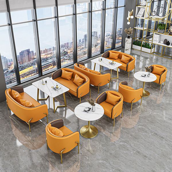 グラムスタイルのダイネットセット1/3/4/5 PCSダイニングチェア付きラウンドストーンダイナーテーブル