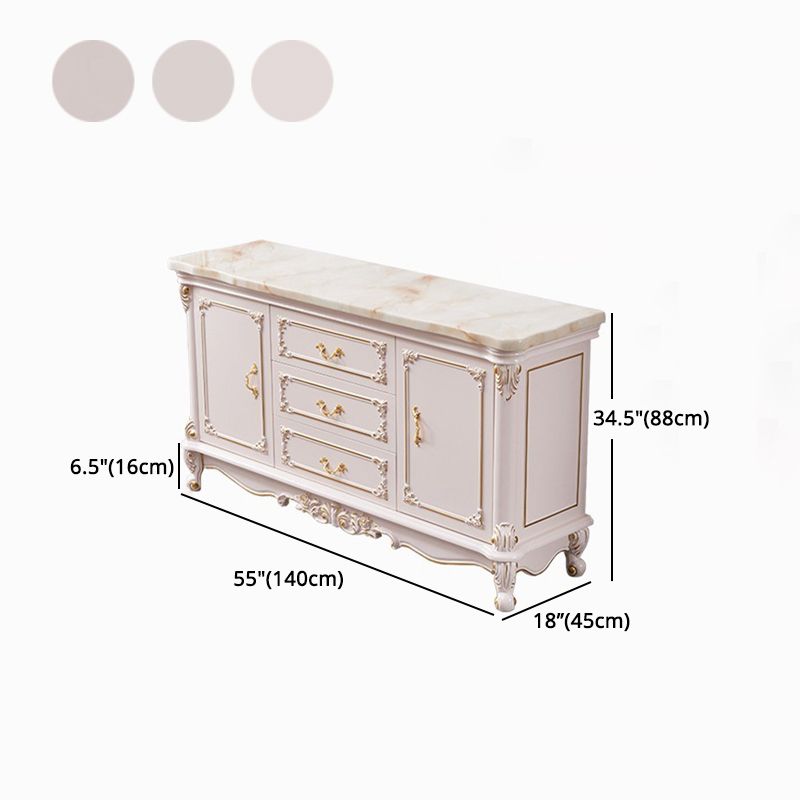 Glam Sideboard White Wood with Door and Drawer for Living Room Clearhalo 'buffet_sideboard' 'Buffets & Sideboards' 'furn' 'furn_buffet_sideboard' 'Furniture' 'Kitchen & Dining Furniture' 1200x1200_24826a1b-6a33-4a5f-a4f4-41dd6c2928c1