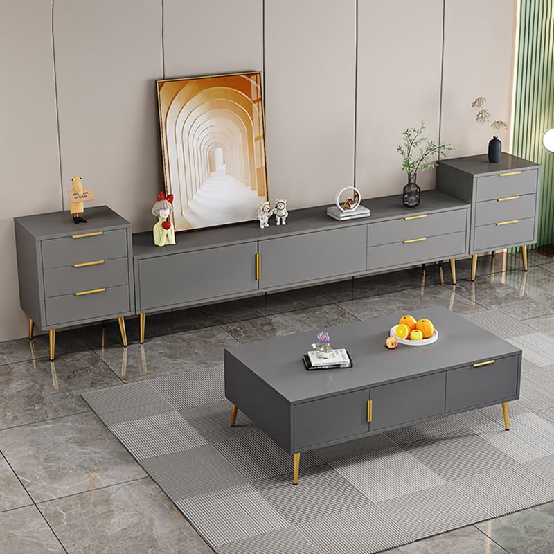 Glam Engineered Wood TV Stand Console Enclosed Storage TV Console Clearhalo 'furn' 'furn_tv_stands_entertainment_centers' 'Furniture' 'Living Room Furniture' 'TV Stands & Entertainment Centers' 'TV Stands & Media Storage Furniture' 'tv_stands_entertainment_centers' 1200x1200_2482c158-fbc6-49fe-ba4d-098fca4953b8