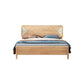 Letto scandinavo largo 84,65 pollici con testiera in legno naturale con testiera