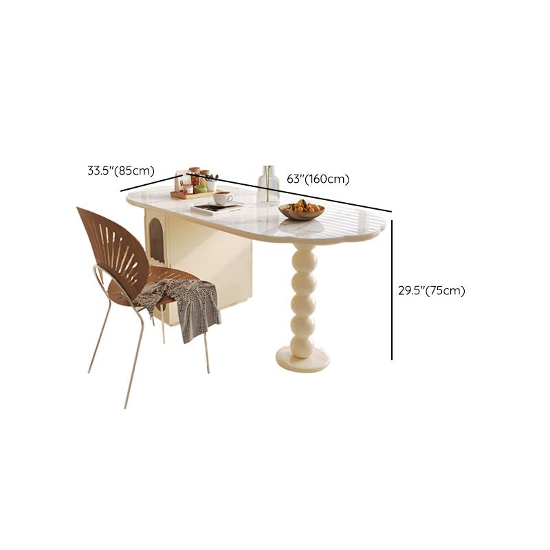 Modern Free Form Dining Table for Kitchen White Dinette Table with Storage Clearhalo 'Dining Tables & Seating' 'Dining Tables' 'dining_table' 'furn' 'furn_dining_table' 'Furniture' 'Kitchen & Dining Furniture' 1200x1200_24849047-8948-432d-bb17-5269908f1eb7
