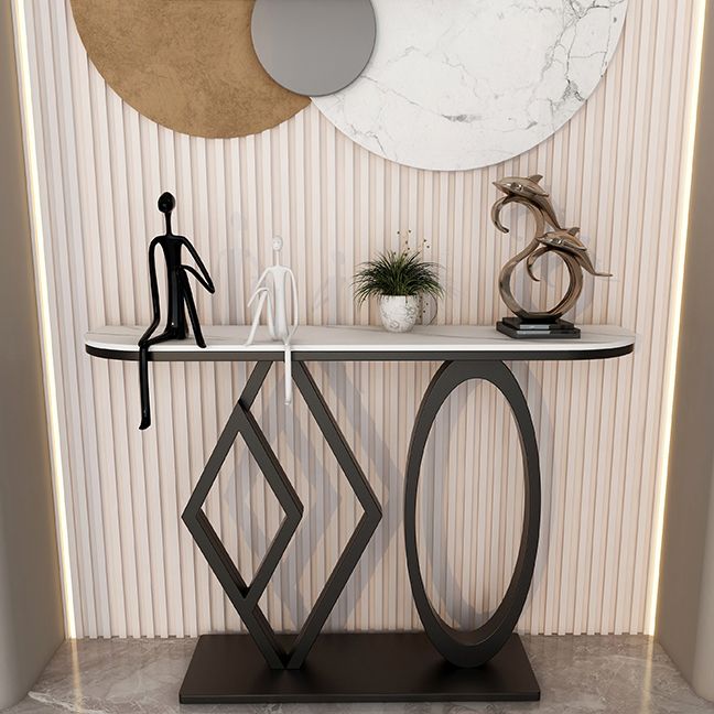 Tavolo accento console glam a metà luna