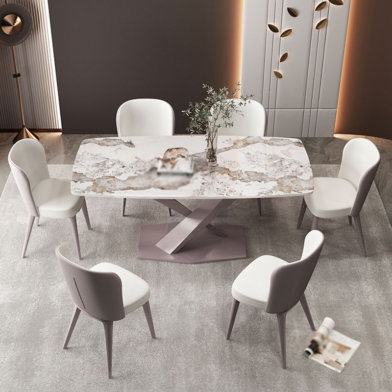 Modern 1/2/5/6/7 Pieces Indoor Kitchen Dining Set Sintered Stone Table and Chair Set Clearhalo 'Dining Room Sets' 'Dining Tables & Seating' 'dining_room_set' 'furn' 'furn_dining_room_set' 'Furniture' 'furniture_dining_room_set' 'Kitchen & Dining Furniture' 'kitchen&dining_furn' 'kitchen' 1200x1200_24861f4f-bb16-454c-8d9f-1725b887d503