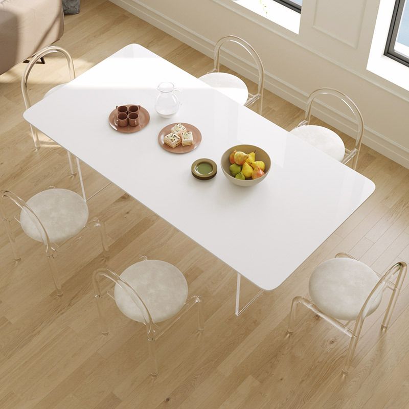 Simplicity Dinette Tafel Rechthoekige stenen eettafel in wit