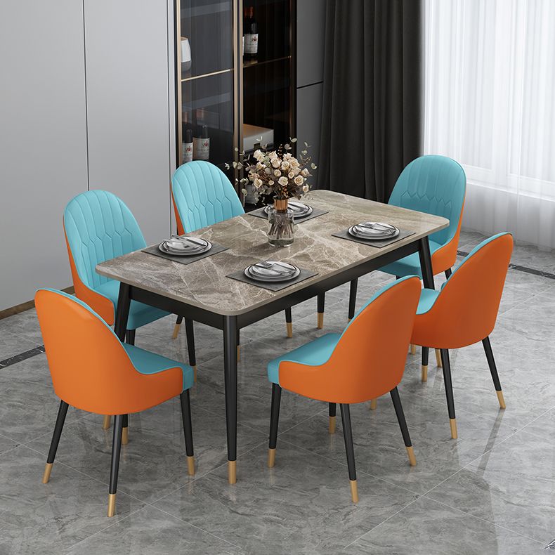 Rectangle Contemporary Style Dining Room Set Sintered Stone Dining Furniture Set with 4 Legs Table Clearhalo 'Dining Room Sets' 'Dining Tables & Seating' 'dining_room_set' 'furn' 'furn_dining_room_set' 'Furniture' 'furniture_dining_room_set' 'Kitchen & Dining Furniture' 'kitchen&dining_furn' 'kitchen' 1200x1200_24874b21-fad3-4a7f-b123-dde40533df32