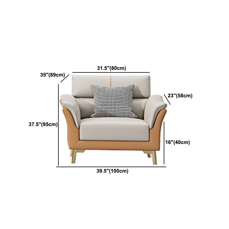 フェイクレザーステイン耐性水密フレアアームモダンソファソファ