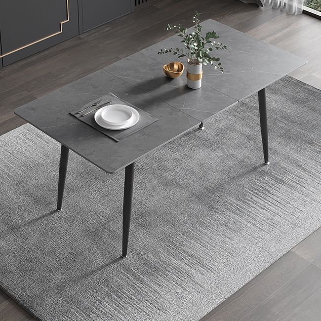 31.5''W Industrial Extendable Rectangle Table Sintered Stone Dining Table for Kitchen Clearhalo ' dining_table' 'Dining Tables & Seating' 'Dining Tables' 'furn' 'furn_dining_table' 'Furniture' 'furniture_dining_table' 'Kitchen & Dining Furniture' 'kitchen&dining_furn' 'kitchen' 'kitchen_dining_table' 1200x1200_24889887-d10a-460a-bf39-b6ad28f904e5