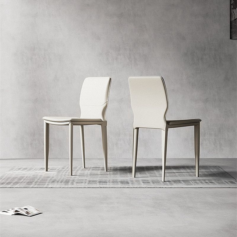 Modern Armless Chair Metal Frame Guest Chair for Dining Room